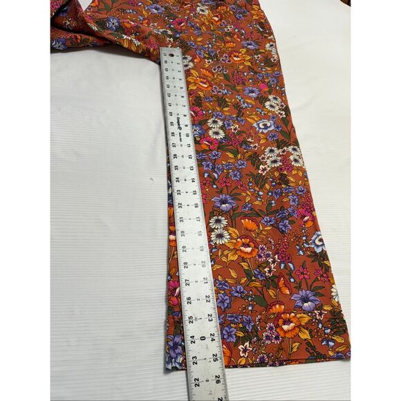 Anthropologie Maeve Floral Flower Power Wide Leg High Waist Crop Pants Size 6 - Picture 5 of 8